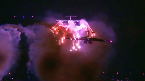 Three C-17s Popping Flares At Night Is The Most Spectacular Thing Ever | Frontline Videos