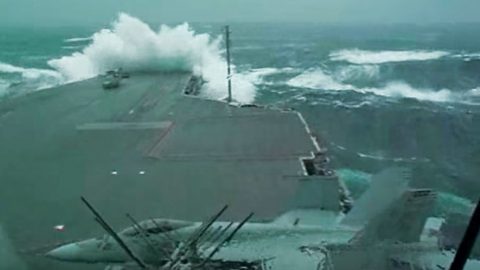 USS Kitty Hawk Braving A Storm Will Make You Sick Just Watching It | Frontline Videos