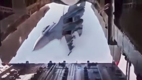 Su-30SM Tries To Peek Its Nose Into Cargo Hold And Disappears Inverted | Frontline Videos
