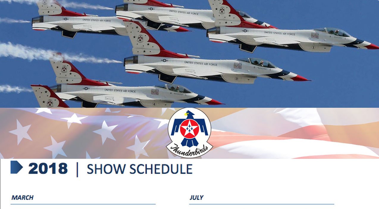 Thunderbirds Just Released Their 2018 Airshow ScheduleMark Your