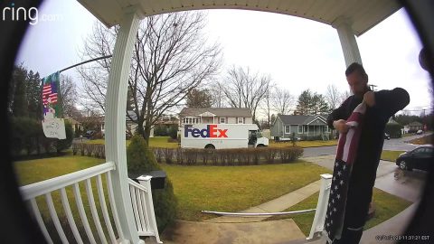 FedEx Driver Folds Fallen Flag | Frontline Videos