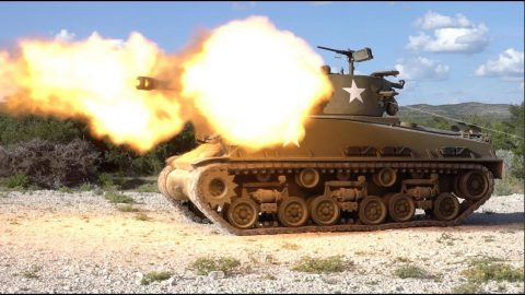 WWII Sherman Tank Firing Gun- Listen To That Sound | Frontline Videos