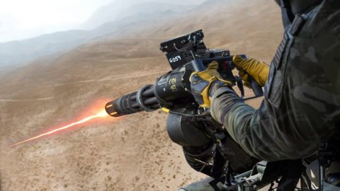 US Door Gunner Firing the Monstrously Powerful M134 Minigun | Frontline Videos
