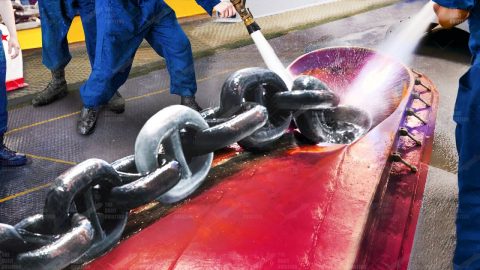 The Hypnotic Cleaning Process of MASSIVE Anchor Chain on US Aircraft Carrier | Frontline Videos