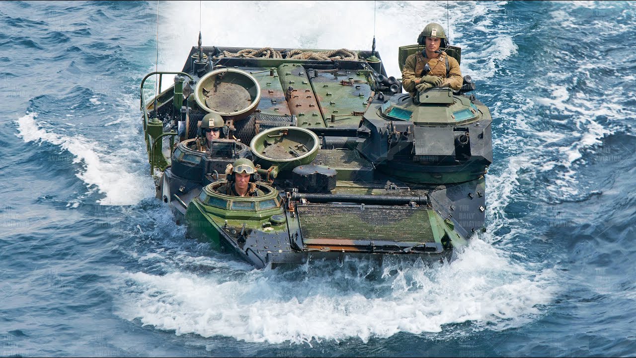 Massive Us Armored Vehicle Floating In Deep Water Frontline Videos