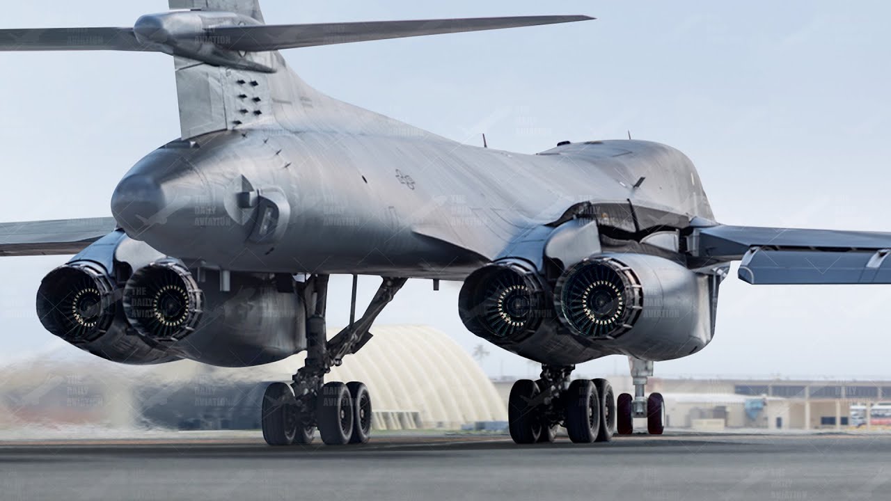 Monstrously Powerful US B-1 Lancer Starts Its Engines And Takes Off At ...