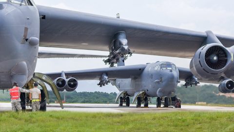 Jump Starting Enormous US B-52 One by One Before Smoky Take-off | Frontline Videos