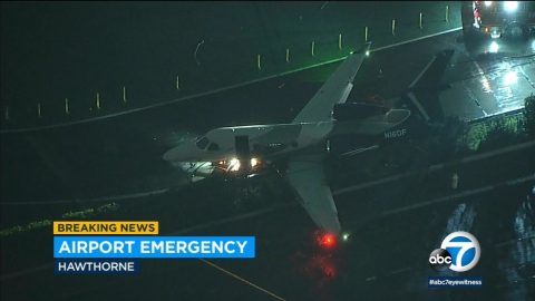 Plane Skids Off Hawthorne Airport Runway | Frontline Videos