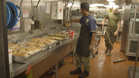 How The Navy Cooks Serve 1,500 Sailors | Frontline Videos