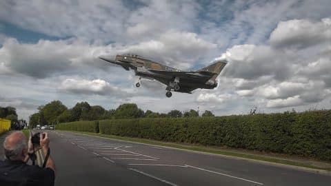 Too Low Fighter Jet Causes Road Closure | Frontline Videos